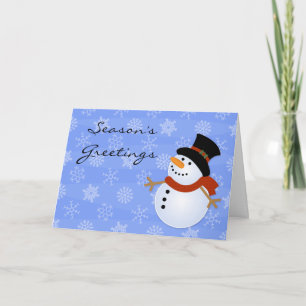 Season's Greetings Snowman Blizzard Holiday Cards Feiertagskarte