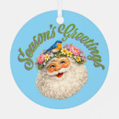Season's Greetings - Spring Santa Ornament Aus Metall (Rückseite)