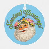 Season's Greetings - Spring Santa Ornament Aus Metall (Vorderseite)
