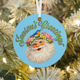 Season's Greetings - Spring Santa Ornament Aus Metall