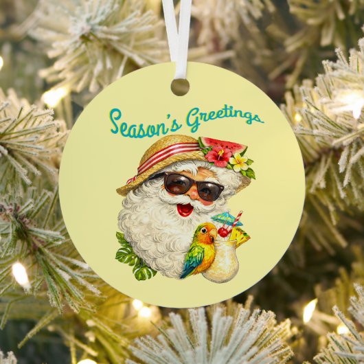 Season's Greetings - Summer Santa Ornament Aus Metall (InSitu)