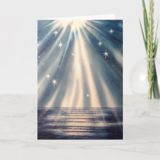 Season's Greetings Waves of Illumination Card Feiertagskarte (Vorderseite)