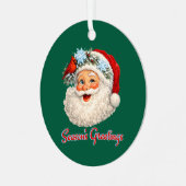 Season's Greetings - Winter Santa Ornament Aus Metall (Vorderseite links)