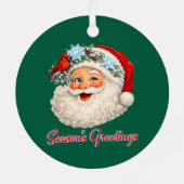 Season's Greetings - Winter Santa Ornament Aus Metall (Rückseite)