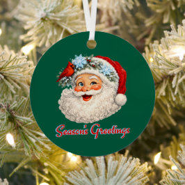 Season's Greetings - Winter Santa Ornament Aus Metall