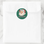 Season's Greetings - Winter Santa Runder Aufkleber (Tasche)
