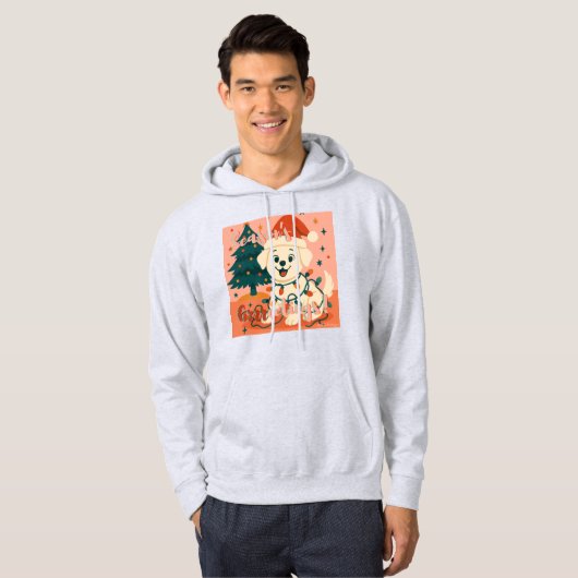 Season's Grrreetings! Funny Santa Dog Hoodie (Vorne ganz)