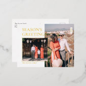 Seasons Gruß Custom Foto Foliday Folien Feiertagspostkarte (Vorderseite/Rückseite)