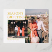 Seasons Gruß Custom Foto Foliday Folien Feiertagspostkarte (Vorderseite)