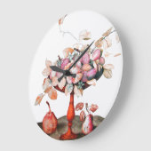 SEASON'S PFLAUMEN, PEARS, LEAVES IN BOWL-FRUCHT GROßE WANDUHR (Winkel)