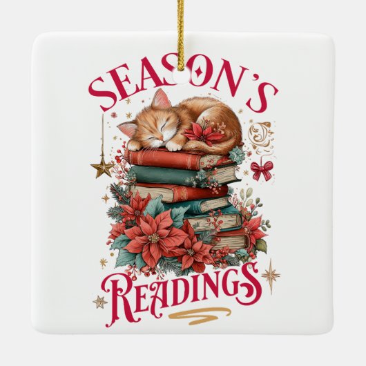 Season's Readings Cozy Kitten Keramikornament (Rückseite)