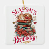 Season's Readings Cozy Kitten  Keramikornament (Vorderseite)
