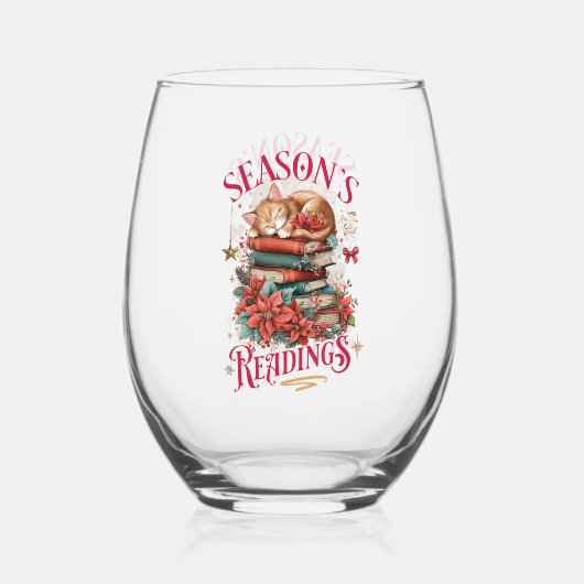 Season's Readings Cozy Kitten Weinglas Ohne Stiel (Rückseite)
