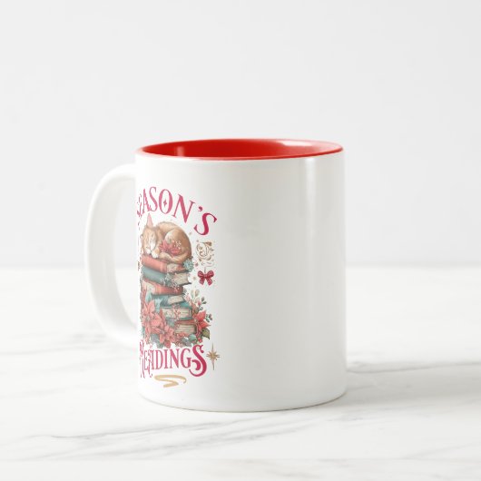 Season's Readings Cozy Kitten Zweifarbige Tasse (Vorderseite Links)