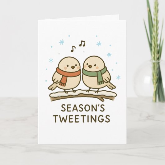 Season's Tweetings - Funny Christmas Card Feiertagskarte (Vorderseite)