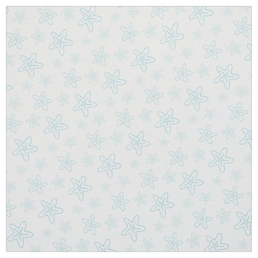 Seastar Seesterne zeichnend Aqua-Blue-Stoff Stoff (Muster)