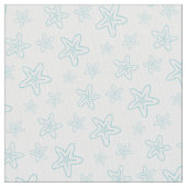 Seastar Seesterne zeichnend Aqua-Blue-Stoff Stoff (Nahaufnahme)