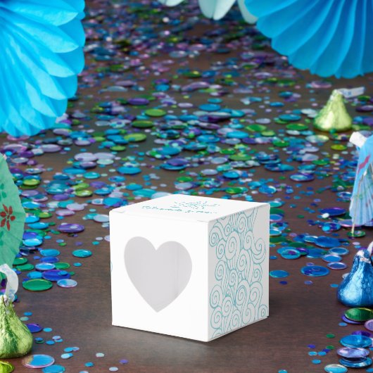 Seastar Swirl Aqua White Gastgeschenk Hochzeit Box Geschenkschachtel (Party)