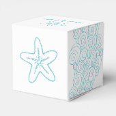 Seastar Swirl Aqua White Gastgeschenk Hochzeit Box Geschenkschachtel (Rückseite)