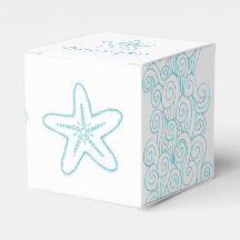Seastar Swirl Aqua White Gastgeschenk Hochzeit Box