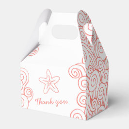 Seastar Swirl Aqua White Gastgeschenk Hochzeit Gab Geschenkschachtel