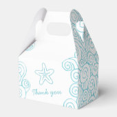 Seastar Swirl Aqua White Gastgeschenk Hochzeit Gab Geschenkschachtel (Vorderseite)
