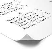 Seat Alphabetical Wedding Chart Poster (Ecke)