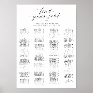 Seat Alphabetical Wedding Chart Poster