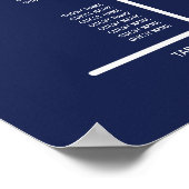 Seat Elegante Blue Wedding Seating Chart Poster (Ecke)