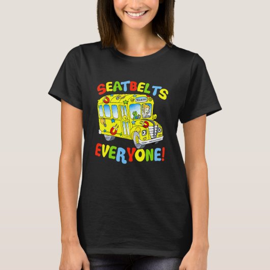 Seatbelts Everyone Funny School Bus Driver Busman T-Shirt (Vorderseite)