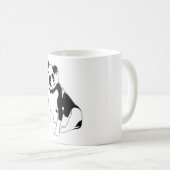 Seated Bulldog Portrait Black and White Artwork Kaffeetasse (VorderseiteRechts)