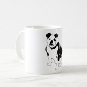 Seated Bulldog Portrait Black and White Artwork Kaffeetasse (Vorderseite Links)