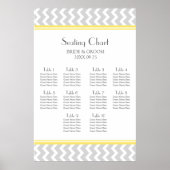 Seating Chart 10 Tables Yellow Grey Chevron Poster (Vorne)