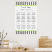 Seating Chart 12 Tables 96 Guest Limon Gray Zickza Poster (Küche)