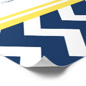 Seating Chart 15 Tabelle 150 Guest Blue Zickzack Poster (Ecke)