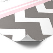 Seating Chart 15 Tabelle 150 Guest Pink Gray Zickz Poster (Ecke)