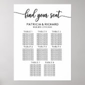 Seating Chart Elegante Calligraphie - 8 Tische Poster (Vorne)