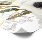 Seating Chart Elegante White Anemone Willow Floral Poster (Ecke)