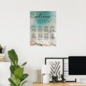 Seating Chart | Ethereal Shoreline Teal Ocean Poster (Heimbüro)