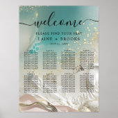 Seating Chart | Ethereal Shoreline Teal Ocean Poster (Vorne)