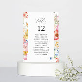 Seating Chart für MultiColorFloral-Tischnummer im Einladung
