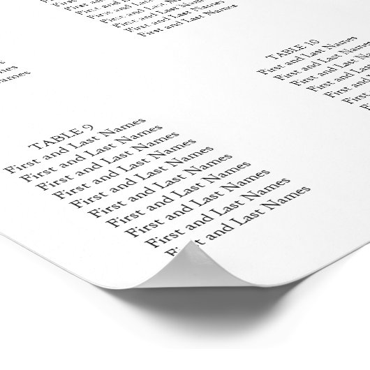 Seating Chart Gold Geometric Pink Floral Wed 120 Poster (Ecke)