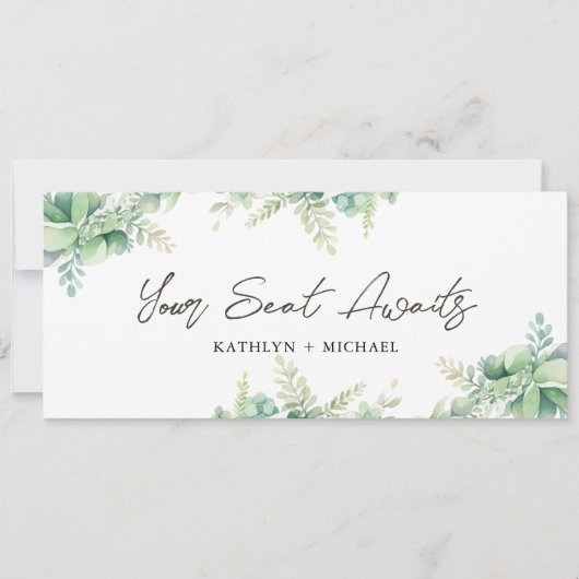 Seating Chart Header Eukalyptus Greenerity Card Einladung (Vorderseite)