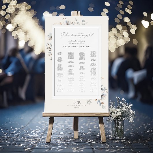 Seating Chart Ivory ID1102 für empfindliche Wildbl Acrylschild