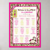 Seating Chart Jungle Monkey und Animal Prints 2 Poster (Vorne)
