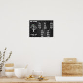 Seating Chart Poster - Baum und rote Herzen Design (Küche)