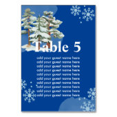 Seating Chart Winter Forest Snowflake Royal Blue Tischnummer (Vorderseite)