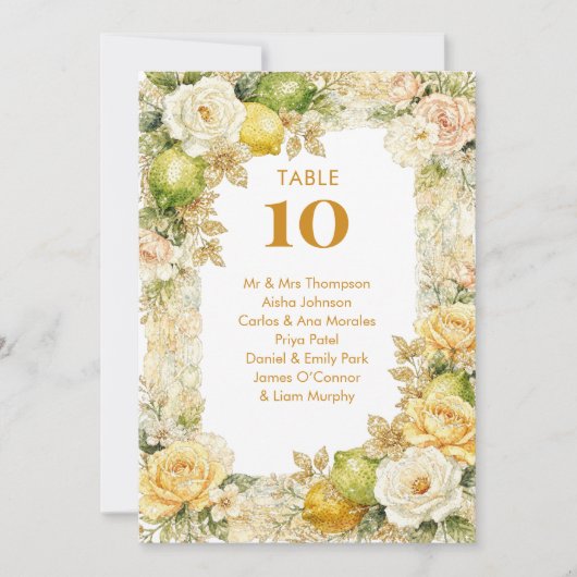 Seating Table Luxury Mediterranean Lemons & Flower (Vorderseite)