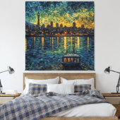 Seatle Space Needle im van-Gogh-Stil Leinwanddruck (Insitu (Schlafzimmer))
