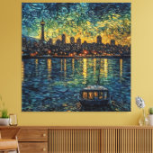 Seatle Space Needle im van-Gogh-Stil Leinwanddruck (Insitu (Wohnzimmer))